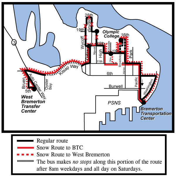 #24 - Olympic College - Snow Route | Kitsap Transit