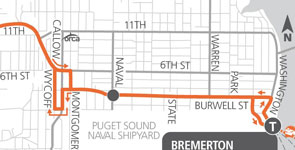 Route 238-West Bremerton map
