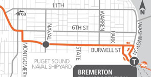 Route 238-West Bremerton map