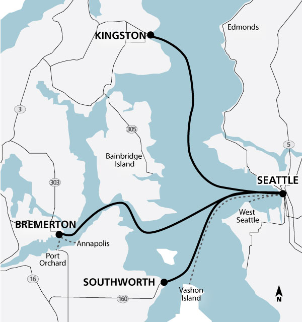 Passenger Only Ferries Map