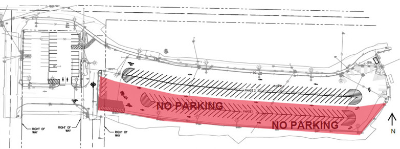 No Parking Map - South Side of Southworth Parking Lot 