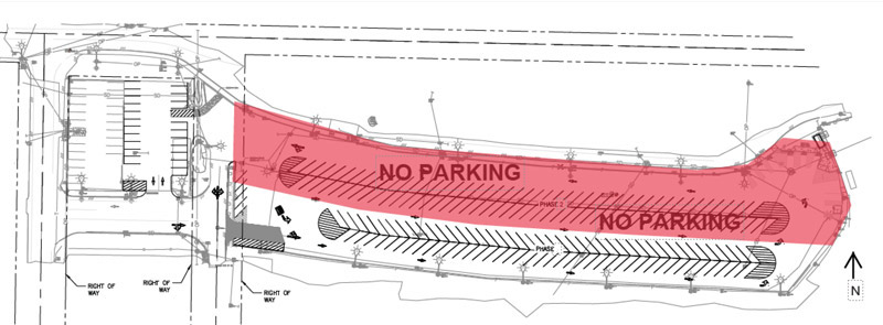 No Parking Map - North Side of Southworth Parking Lot 