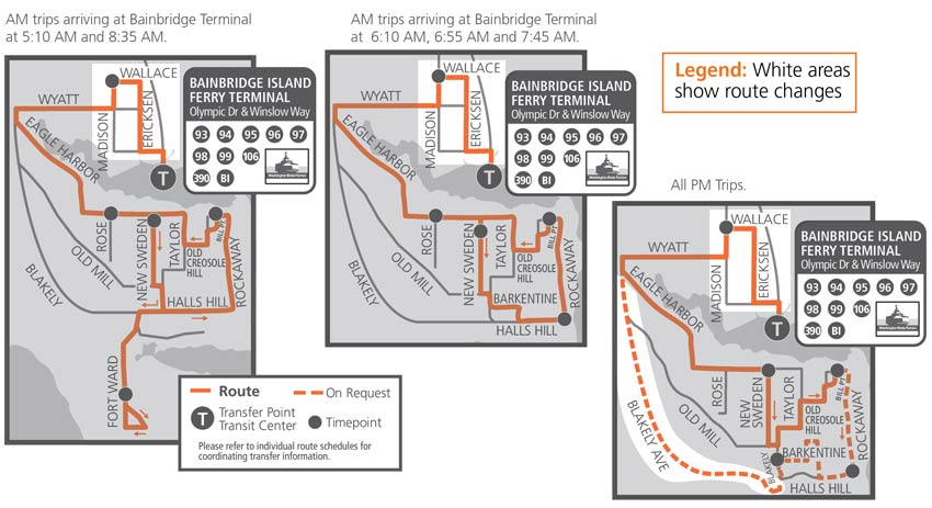 Route 99 map change. Buses will travel Ericksen Avenue