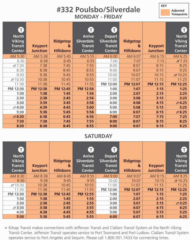 Route 332 Dec 2 Schedule Change