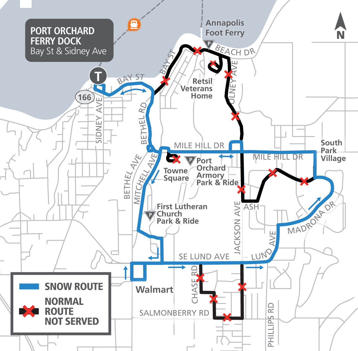 9 East Port Orchard Snow Route Kitsap Transit