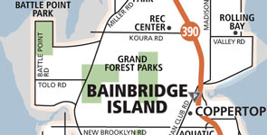 Bainbridge Island Sunday Service Map